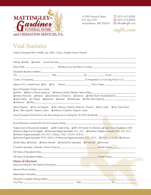 Vital Statistics